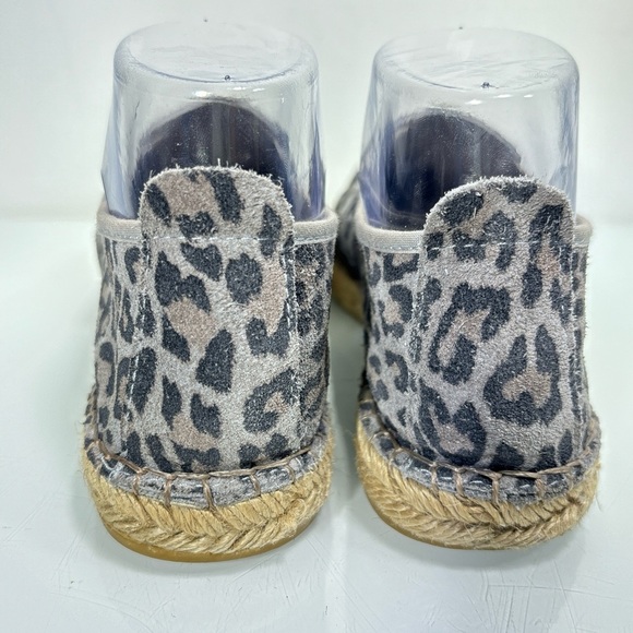 Free People Gray Black Suede Freeway Leopard Print Espadrille Flats Sz 38 - Picture 9 of 14